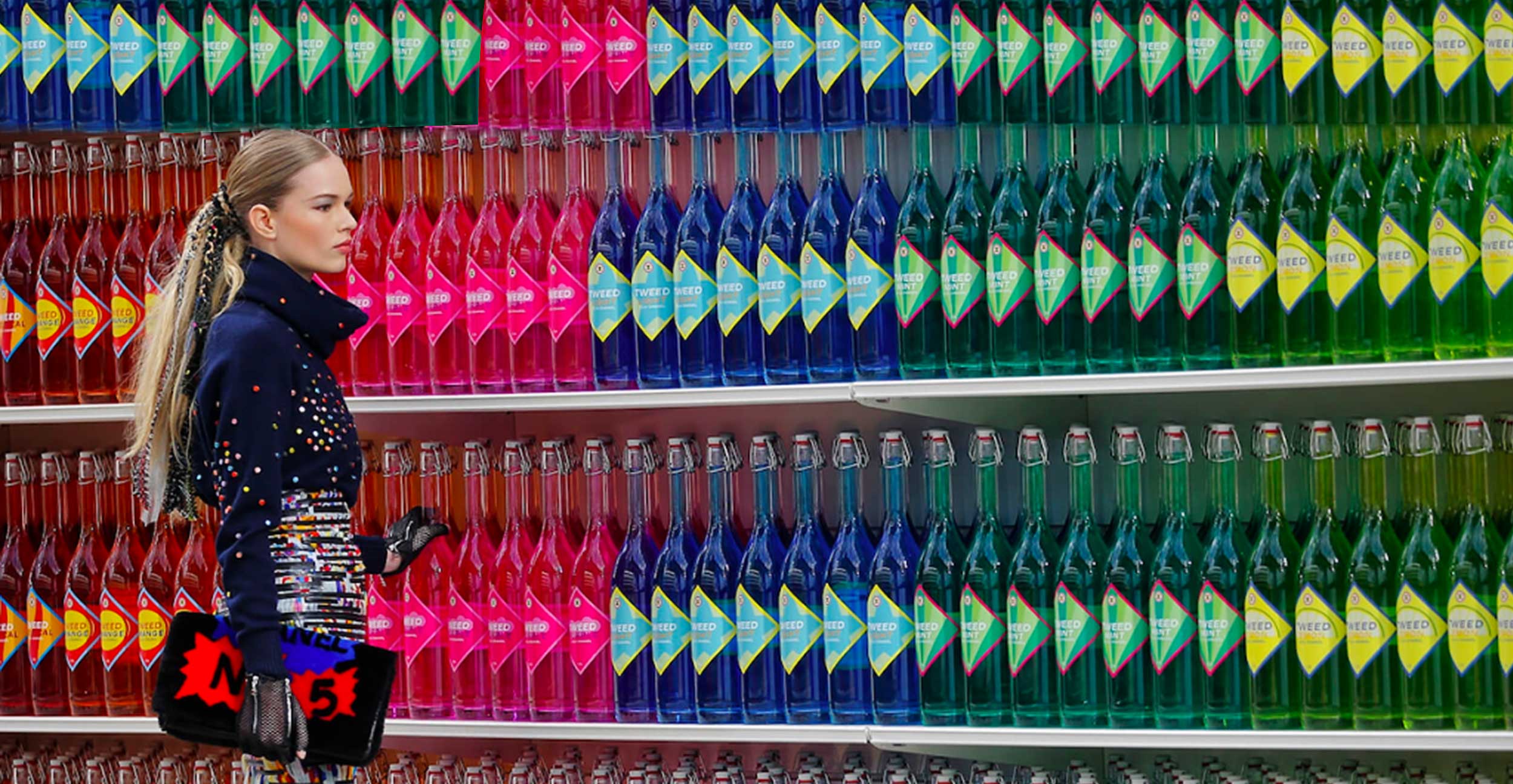 a woman in a liquor store