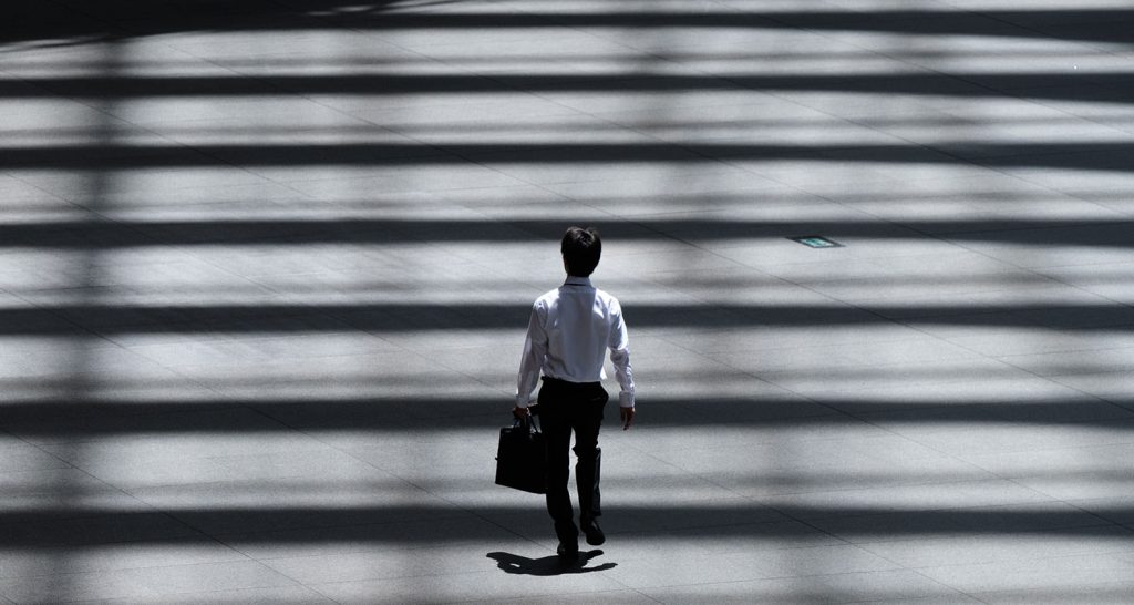 A businessman walking