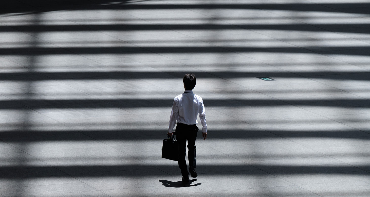 A businessman walking